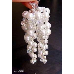 Svadobné náušnice Biele perličky